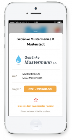 Bestellen per App beim Getränke Händler vor Ort