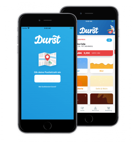 Durst 2.0 - Start und Kategorien